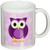 3dRose Cute Purple Owl on Light Purple Background Mug, 11-Ounce