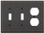 Amerelle Manhattan Double Toggle/Single Duplex Cast Metal Wallplate in Aged Bronze