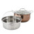 Oster Carabello 6.9 Qt Copper Colored Stainless Steel Dutch Oven, W/Lid & Steamer Insert, with Tempered Glass Lids