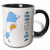 3dRose mug_51739_4"Argentina flag in the map and letters of Argentina" Two Tone Black Mug, 11 oz, Multicolor