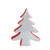 Creative Co-op Stoneware Christmas Tree with Red Edges, Grey