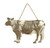 Creative Co-Op Embossed Tin Cow Décor Wall Decor, Grey