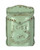 Creative Co-op Aqua Embossed Tin Distressed Finish Post Box