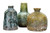 Creative Co-op Green & Blue Textured Stoneware (Set of 3 Shapes) Vase, Green