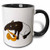 3dRose Funny Cute Tapir Playing Saxophone Cartoon Ceramic Mug, 11 oz, Black/White