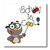 3dRose ht_58886_1 Owl School Lesson Iron on Heat Transfer for White Material, 8 by 8-Inch