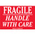 "Fragile - Handle With Care" Labels/Stickers, 2" x 3", Red/White, 500 Labels Per Roll (1 Roll)