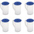 Sterilite 2 Qt Clear Plastic Drink Pitcher with Leak Proof Lid, Blue (6 Pack)