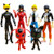 Jubasix Ladybug 6pcs Action Figure and cat Noir Miraculous Action Figures - Miraculous Toy Set Minifigures Tikki Dolls 6 Set