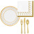 Gold Dot Party Supply Pack! Bundle Includes Paper Plates, Napkins & Silverware for 8 Guests