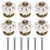 6Pcs Ceramics Cabinet Knobs 40mm Pumpkin Shape Pull Handle Drawer Kitchen Cabinets Dresser Cupboard Wardrobe Pulls Handles(White)