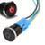 ESUPPORT 16mm 12V 3A Car Red LED Light Power Metal Push Button Toggle Switch Socket Plug Latching Black Shell