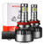 GPPOWER Car LED Headlight Bulbs 4 Side CSP H8 H9 H11 ALL IN ONE Lamp Conversion KIT 100W 12000LM 6000k White Warranty 2year (H8/H9/H11)