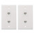MicVista CT01 Cat6 Ethernet Wall Plate 2 Port, RJ45 Cat6 Female to Female Wall Plate - White(2 Pack)