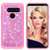 Berry Accessory LG V40 ThinQ Case,LG V40 Case,LG V40 Luxury Glitter Sparkle Bling Case,Hybrid PC Silicone Faux Leather Cover,Dual Layer Armor Protective Phone Case for LG V40 ThinQ/LG V40 Pink