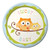 8-Count Round Paper Dessert Plates, Happi Tree Sweet Baby Boy