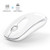 Wireless Mouse, Vssoplor 2.4G Slim Mute Portable Silent Computer Mice with USB Receiver and Type-C Adapter for Notebook, PC, Laptop, Computer, MacBook-White and Silver