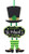 Glittery "Happy St. Patrick's Day" Themed Hanging Welcome Sign with Leprechaun Top Hat and Feet