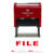 File by Date Self Inking Rubber Stamp (Red Ink) Medium