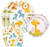 Giraffe Happy Happi Jungle Fun Birthday Party Bundle 9" Plates (16) 7" Plates (16) Napkins (16)