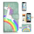 ( For iPhone 6 / iPhone 6S ) Flip Wallet Case Cover and Screen Protector Bundle A9287 Unicorn Pony Horse Rainbow
