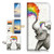 (for Samsung Note 8, Galaxy Note 8) Flip Wallet Case Cover & Screen Protector Bundle! A3957 Elephant Rainbow