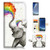 (for Samsung S8, Galaxy S8) Flip Wallet Case Cover & Screen Protector Bundle! A3957 Elephant Rainbow
