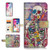 (for iPhone Xs, iPhone X) Flip Wallet Case Cover & Screen Protector Bundle - A20325 Sugar Skull Skeleton
