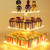 GetWant 3 Tier Square Clear Cupcake Stand  Premium Acrylic Cupcake Tower Display Holder  3 Tiered Acrylic Pastry Stand with LED Light String for Weddings Birthday Parties Events