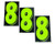 EZ Line Vinyl Decals for Cars Chartreuse Large Number Stickers Windshield Pricing Number (Number 8)