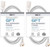 6Ft Fabric Extension Cord 2 Pack - 16/2 SPT-2 Gray Chevron Braided Cloth Electrical Power Cable Set