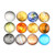 SINKSONS Planetary pattern Refrigerator Magnets - 12 Pack Fridge Magnets, 1.35 Inches Diameter, Best Housewarming Home Decorations Gift.