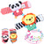 GoaPly Baby Rattle,Baby Wrist Rattles and Foot Finder Set Sock Toys[4 PCS],Developmental Soft Animal Rattles Infant Baby Toys,Educational Development Soft Animal Toy Shower Gift( Lion and Panda)