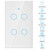 4-Way Smart Wifi Switch Wall Light Control Touch Screen Switch Wifi Remote Control Switch Voice Control Switch Single Circle for Alexa Google Home SIRI(US White)