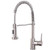 Ntipox Kitchen Faucets Low Lead Commercial Solid Brass Single Handle Single Lever Pull Down Sprayer Spring Kitchen Sink Faucet Brushed Nickel