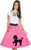 Adult Poodle Skirt with Musical Note printed Scarf Hot Pink by Kidcostumes