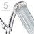 5-Setting High Pressure Handheld Shower Head, NearMoon Multi-functions Powerful Spray Hand Held Showerhead with Adjustable Angle Bracket, Chrome (with 79 Inches Stainless Steel Hose)