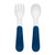 OXO Tot Plastic Fork & Spoon Set with Travel Case- Navy