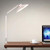 Swing Arm Lamp, 12W Eye-Caring LED Desk lamp with clamp, Dimmable Light, Timer, Memory, 6 Color Modes, Wellwerks Modern Architect Table Lamp for Task Study (Pink)