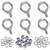 36Pcs 304 Stainless Steel M6 Male Thread Lifting Ring Eye Bolt Kit, Including 6Pcs M6 Eye Bolt with 10Pcs Lock Nuts, 10Pcs Lock Washers and 10Pcs Flat Washers
