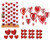Valentines Day Decorations Cutouts Hanging Red String Hearts And 3-D Decoration Pack