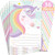 36 Sets Unicorn Fill-in-the-Blanks Unicorn Thank You Notes Unicorn Birthday Cards with Envelopes for Baby Shower, Birthday Party Supplies