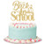 Gold Giltter Back to School Cake Topper - Welcome Back Sign?First Day of School Party Supplies, Classroom Decorations