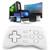 fosa Wireless Retro Bluetooth Game Controller, Universal Mini Gamepad Handle Joystick Gaming Controller Remote for iOS Android Windows(White)