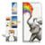 (for Samsung S10+ / Galaxy S10 Plus) Flip Wallet Case Cover & Screen Protector Bundle - A3957 Rainbow Elephant