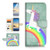 (for Samsung S10+ / Galaxy S10 Plus) Flip Wallet Case Cover & Screen Protector Bundle - A9287 Rainbow Horse Unicorn
