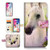 (for iPhone Xs MAX) Flip Wallet Case Cover & Screen Protector Bundle - A31206 White Horse