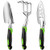 Garden Tool Set, KUNTICA 3 Piece Cast-Aluminum Heavy Duty Gardening Kit Includes Hand Trowel, Transplant Trowel and Cultivator Hand Rake with Soft Rubberized Non-Slip Ergonomic Handle, Garden Gifts