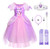JerrisApparel Girl Princess Costume Role Cosplay Party Fancy Dress (4T, Purple with Accessories)
