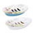 Latom 2 Pack Soap Dish Holder Double Layer Soap Tray Soap Saver Soap Box Soap Drainer for Shower/Bathroom/Kitchen/Counter Top (Oval, Blue and White)